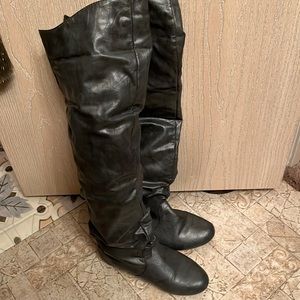 Gray Over The Knee Boots